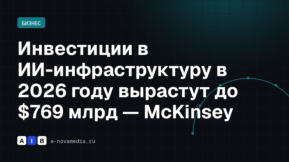 Инвестиции в ИИ-инфраструктуру в 2026 году вырастут до $769 млрд — McKinsey
